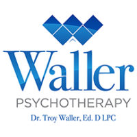 Waller Psychotherapy logo with geometric design.